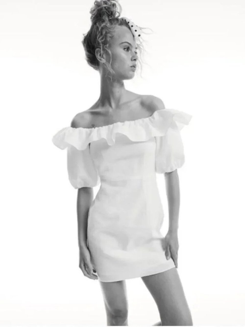H&M Linen Ruffle Dress